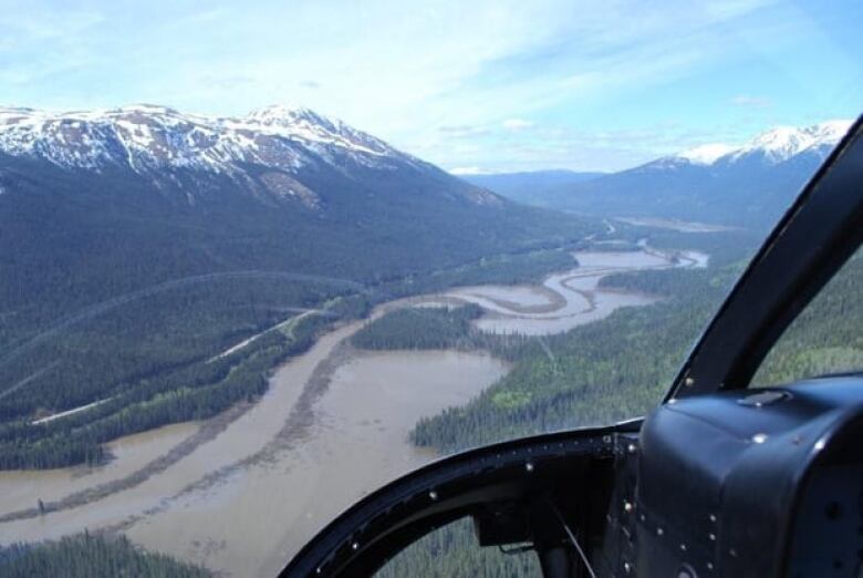 An aerial view of a river