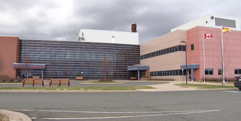 Exterior of a building with different sections in different colours.