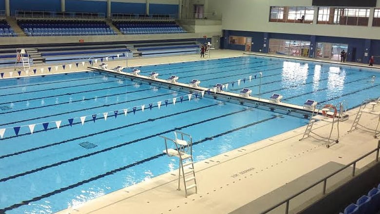 A large multi-lane swimming pool.