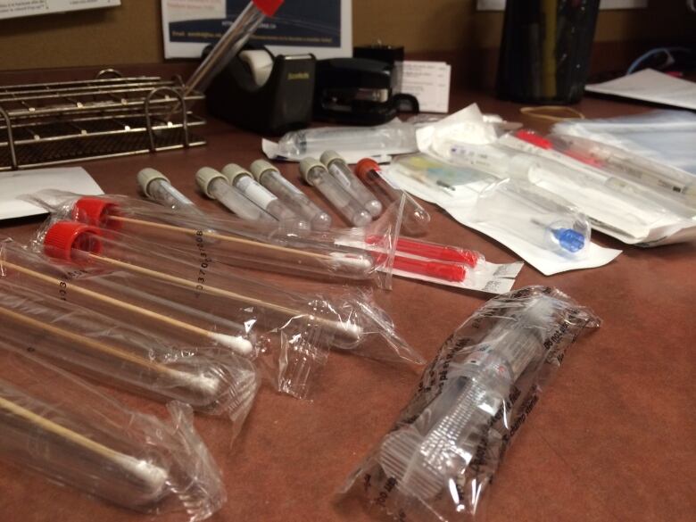 Swabs, tubes and other sterile equipment used to perform forensic sexual assault exams.