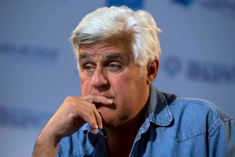 Jay Leno, seen in May 2014, brought up the Hannibal Buress video at the National Association of Television Program Executives on Wednesday, leading to a direct question about the sexual assault allegations against Bill Cosby.