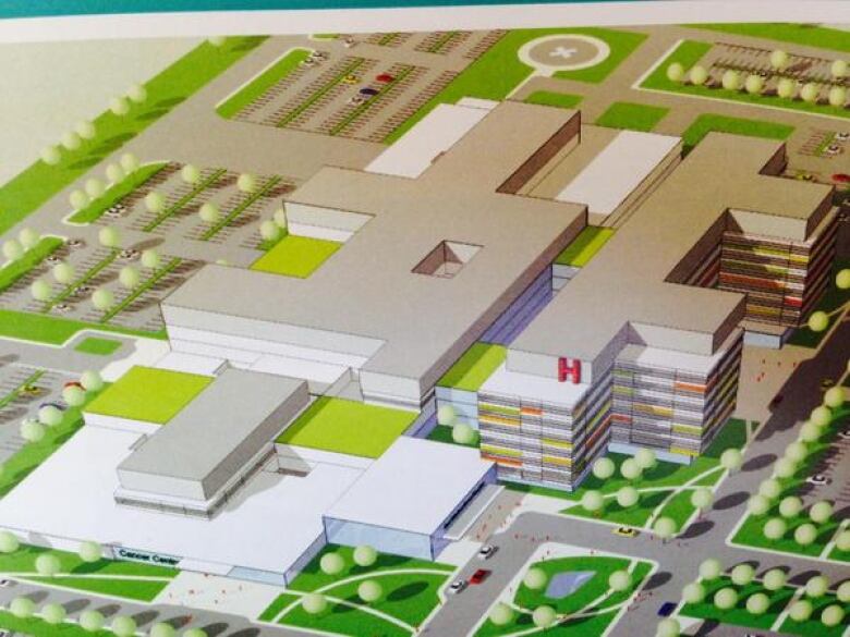 Rendering of Windsor's megahospital.