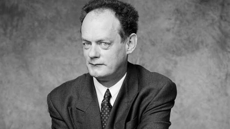 A black and white photo of Rex Murphy