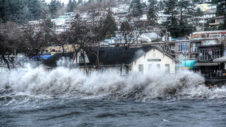 Waves pounding in White Rock.