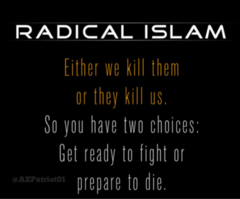 A picture with text that says Radical Islam.