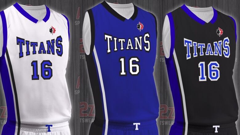 three jerseys with titans on it