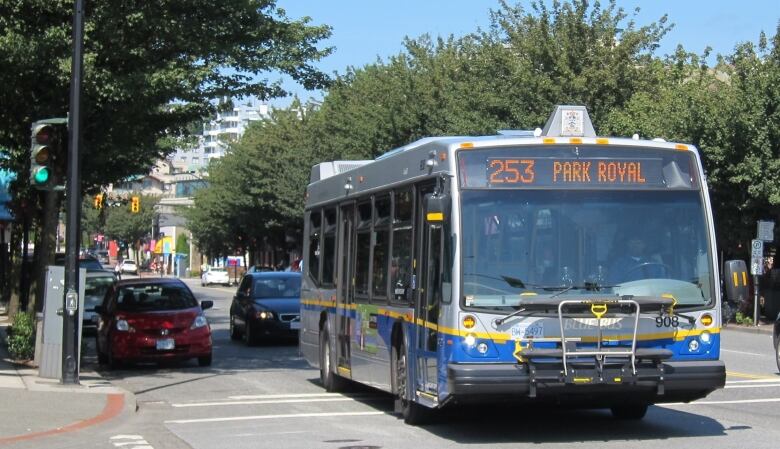 Bus 253 is pictured in West Vancouver.