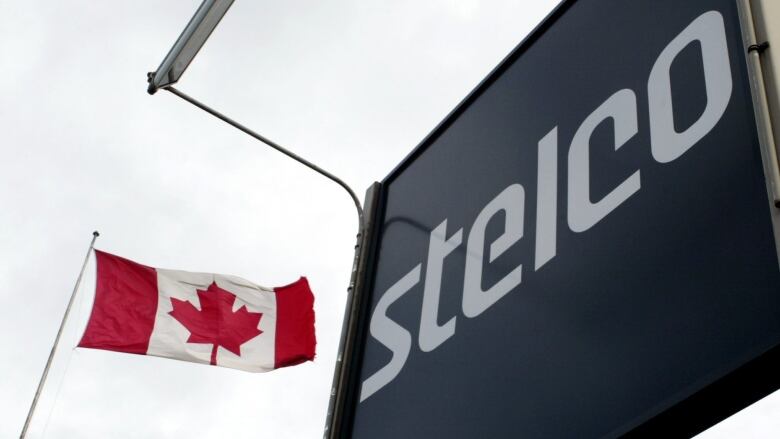 The Canadian flag flies outside the Stelco Steel Mill in Hamilton, Ont.,  on Thursday, November 25, 2004. 