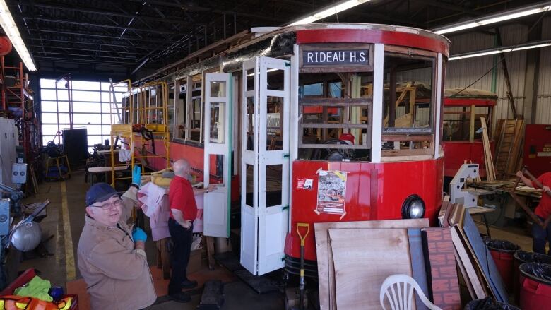 A group of volunteers are working to restore the historic 696 streetcar from 1917 in time for Canada Day 2017.