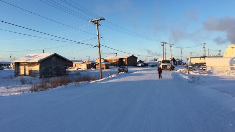 A community in the winter.