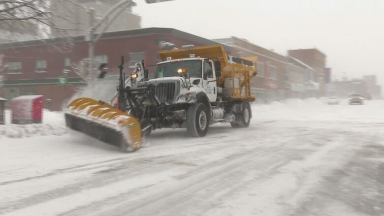 Snow plow on Charlottetown street.