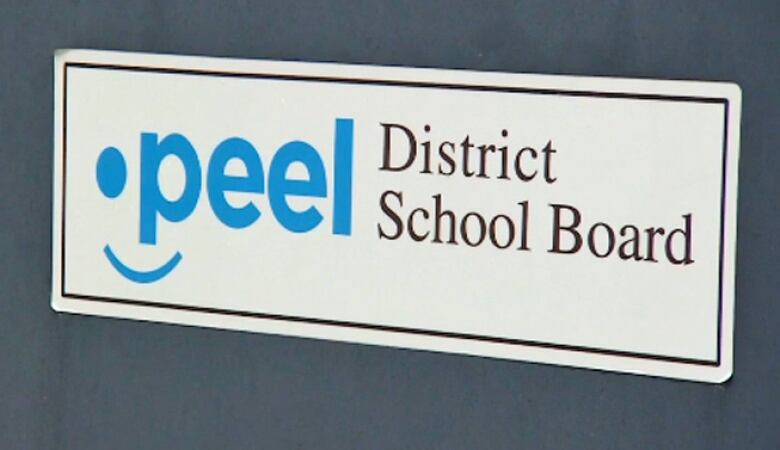 A sign says Peel District School Board.