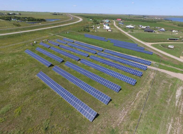 1,600 solar panels produce 400 KW of power at this farm near Craik, Sask. 