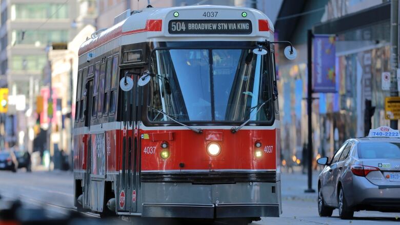 The 504 King streetcar in downtown Toronto.