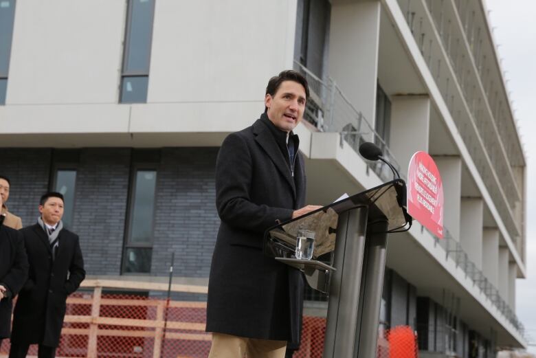 Prime Minister Justin Trudeau announces his government's 10-year National Housing Strategy at a housing development in Toronto on Nov. 22, 2017.