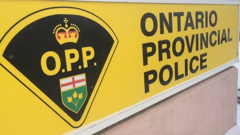 The sign in front of the OPP detachment in Ingersoll, Ont.