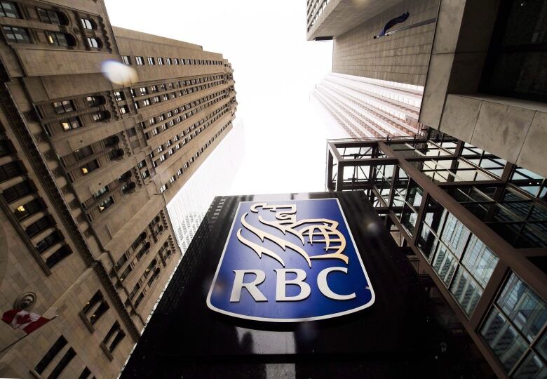 The logo of Royal Bank is shown outside the bank's headquarters in Toronto