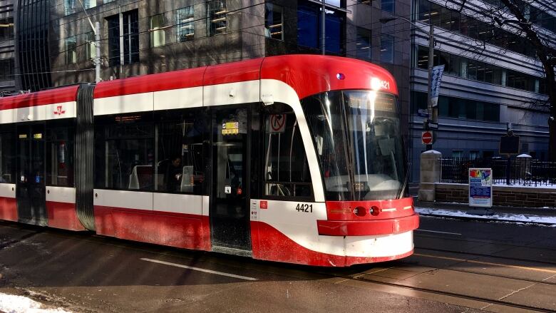 Toronto's King Street streetcar is pictured here.