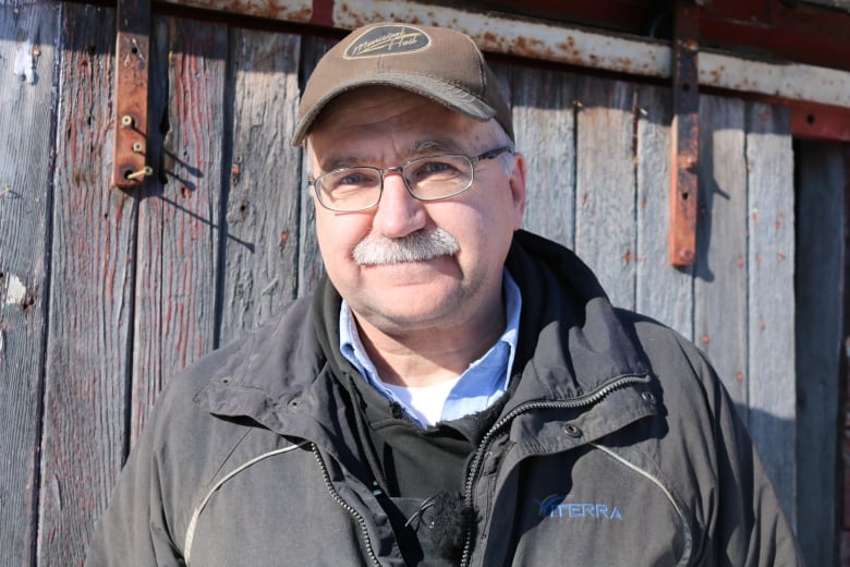 Farmer Bill Prybylski of Willbrook, Sask., poses for a photo.