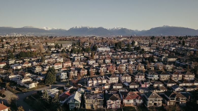 Rows and rows of single-family homes are seen in this aerial shot of Vancouver.