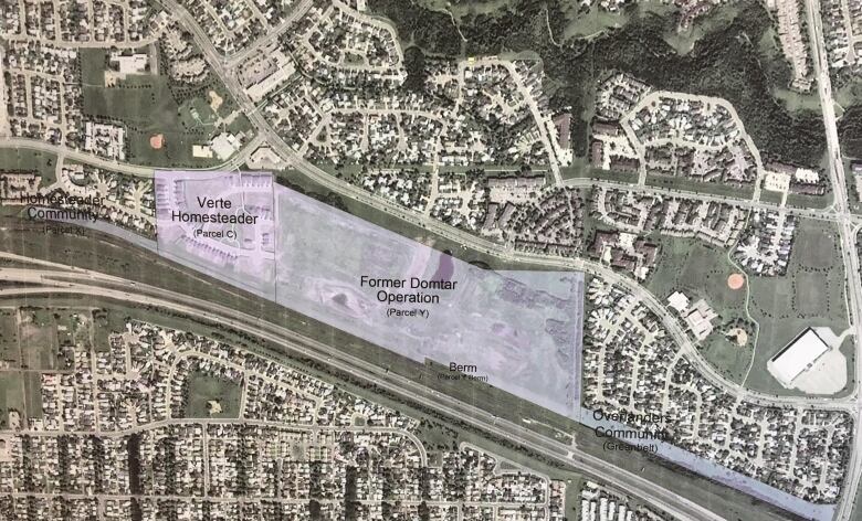 A map of Edmonton's Domtar site. 