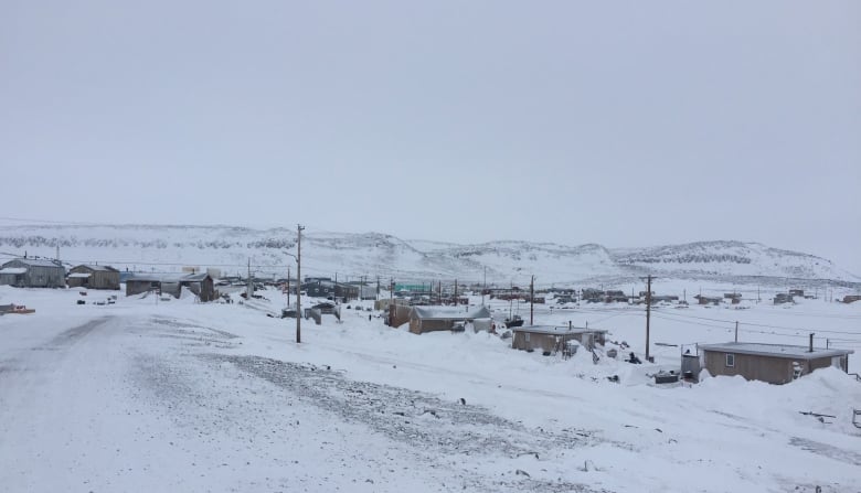 A remote community on a cold winter day.