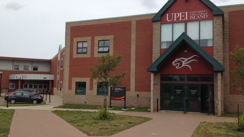 UPEI building with institution's name over the door. 