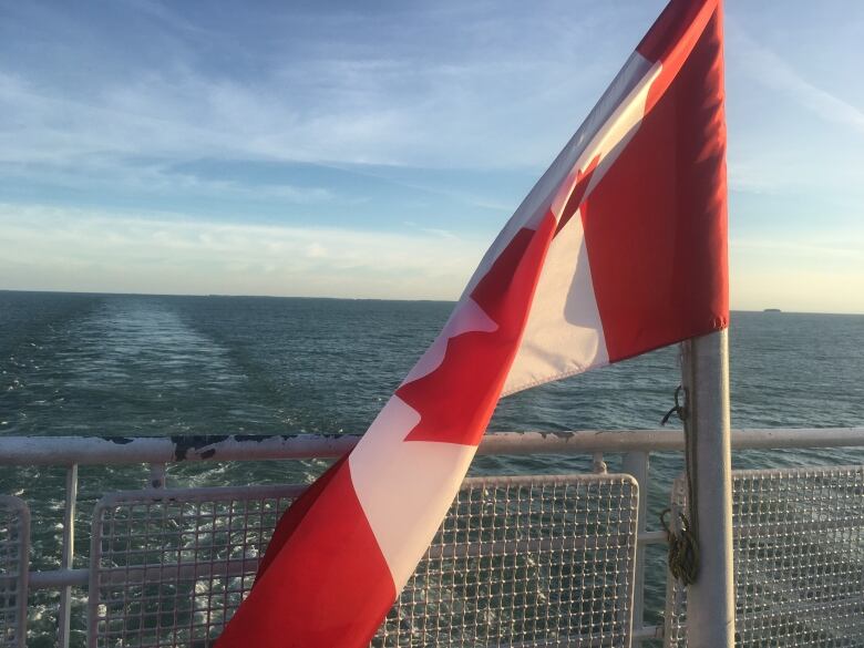 Flag from a Pelee Island ferry sailing across Lake Erie.