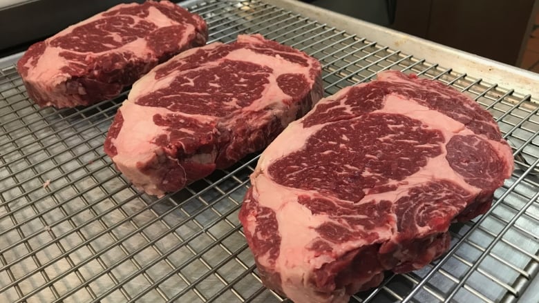 Three slabs of steaks