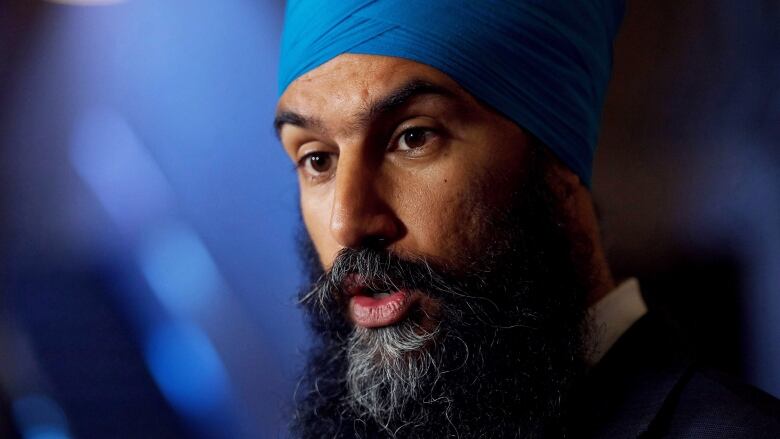 NDP Leader Jagmeet Singh speaks during a media availability in the House of Commons foyer on Parliament Hill in Ottawa on Tuesday, June 12, 2018.