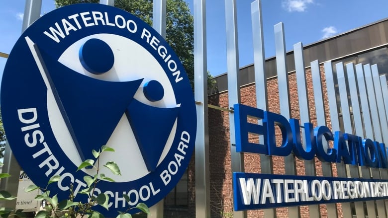 Waterloo Region District School Board sign outside their main office.