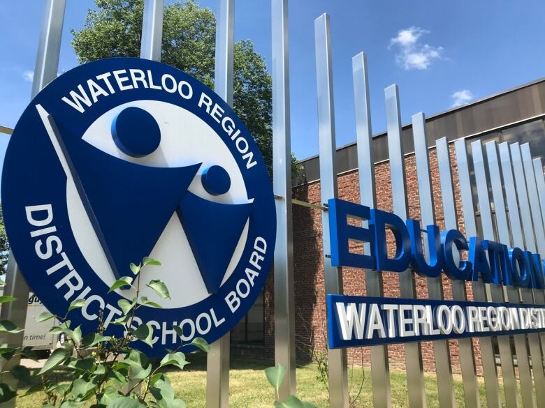 Waterloo Region District School Board sign outside their main office.