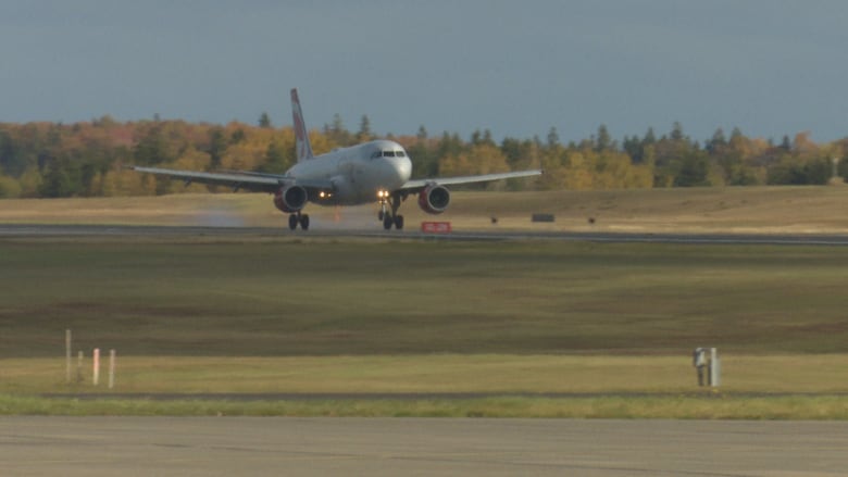 Air Canada flight 1706 was the first plane to land on the newly rebuilt main runway at Charlottetown airport.