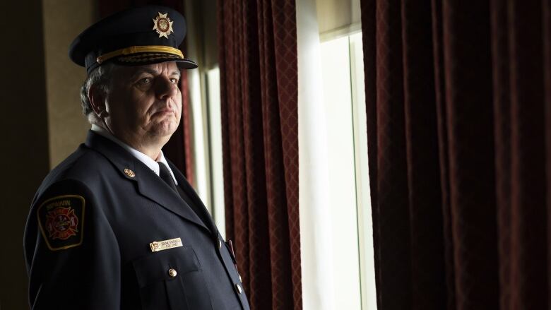 Brian Starkell, Chief of the Nipawin Fire department in Nipawin, Sask. poses for a photo in Niagara Falls, Ont. on Sunday March 31, 2019. 