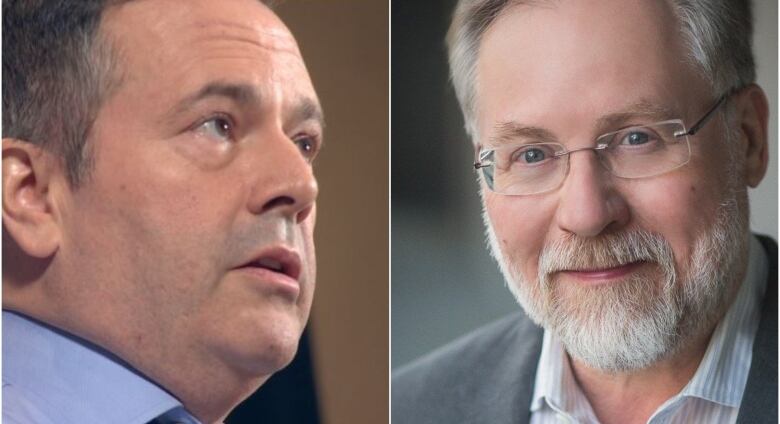 Two photos can be seen in a collage. On the left is Jason Kenney. On the right is Charles Adler.