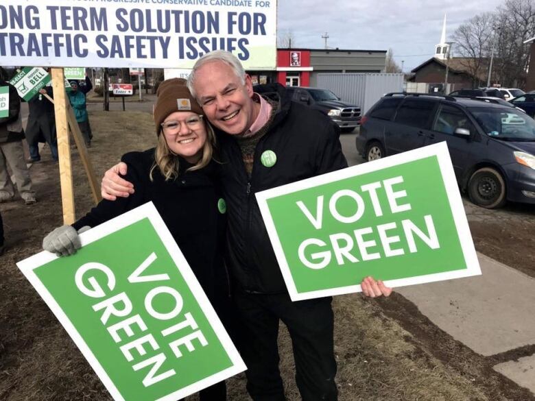 Peter Bevan Baker with a voter.