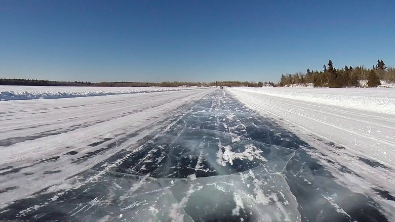 An ice road in Ontario. 