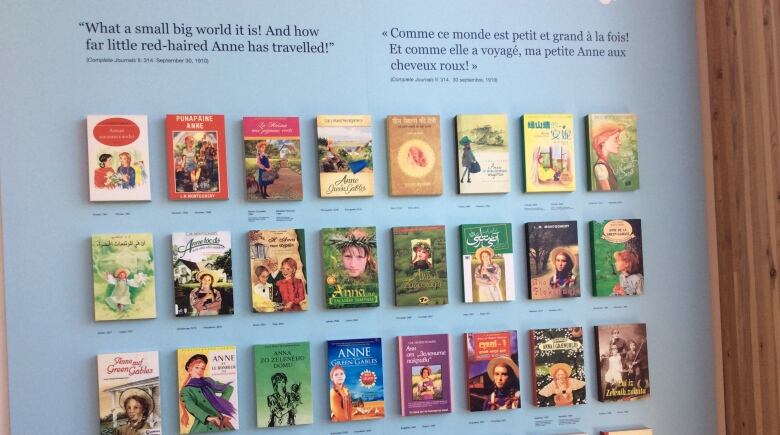 Book covers of different language versions of Anne of Green Gables from around the world. 