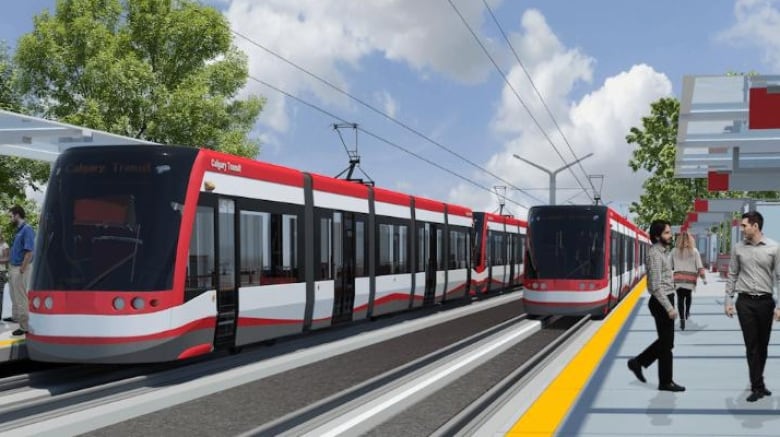 A rendering of an LRT train.