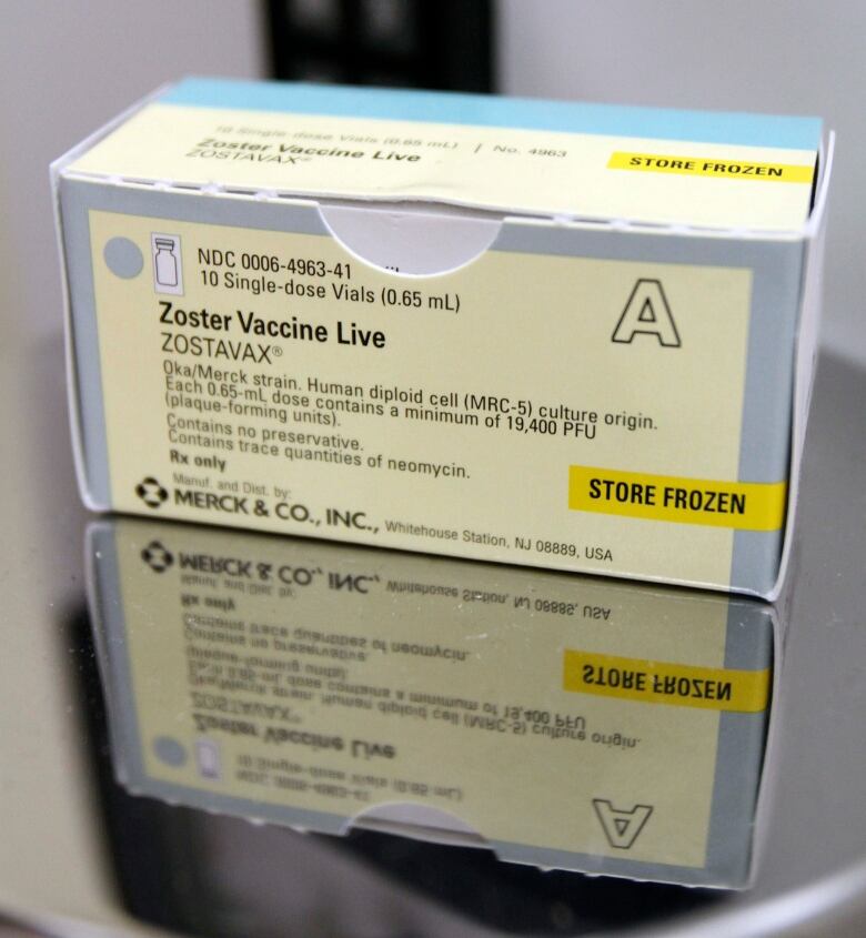 A box of frozen vaccine is seen at the Bedford Pharmacy in Bedford, N.H. 