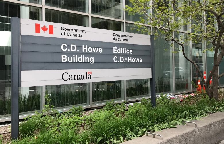 A sign outside a government building in Ottawa.