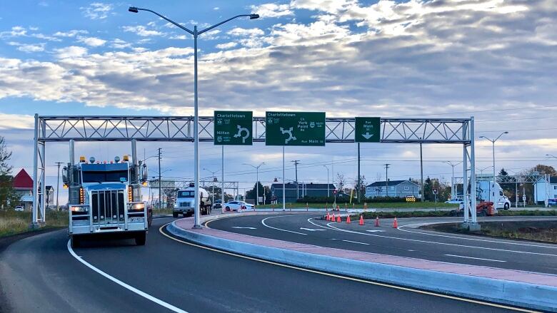 Traffic took to the new portion of the Trans-Canada Highway. 