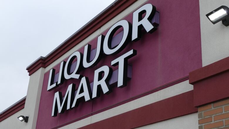 A sign outside a Manitoba Liquor Mart is seen.