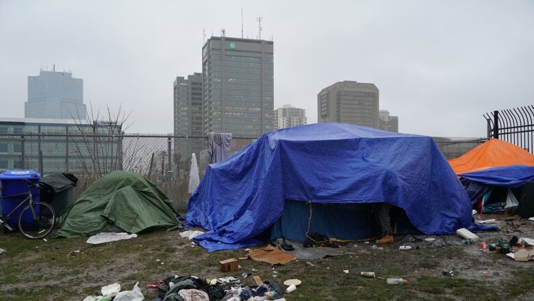 One of 654 urban camps dismantled by city employees in their efforts to help homeless Londoners find a better place to live.