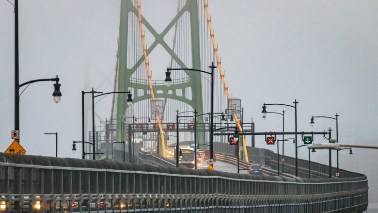 Bridge on a rainy day