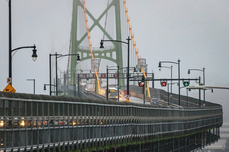 Bridge on a rainy day