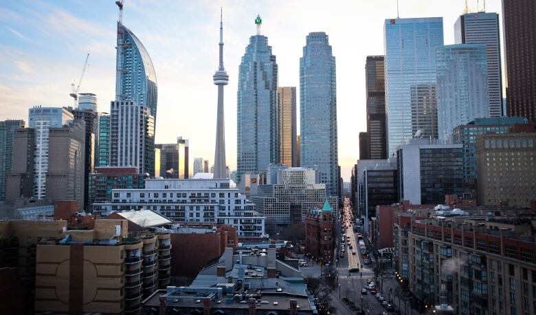 A skyline of downtown Toronto.