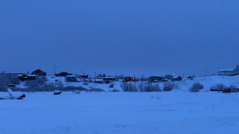 Houses and snow.