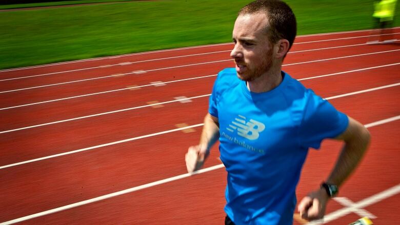 A man running.