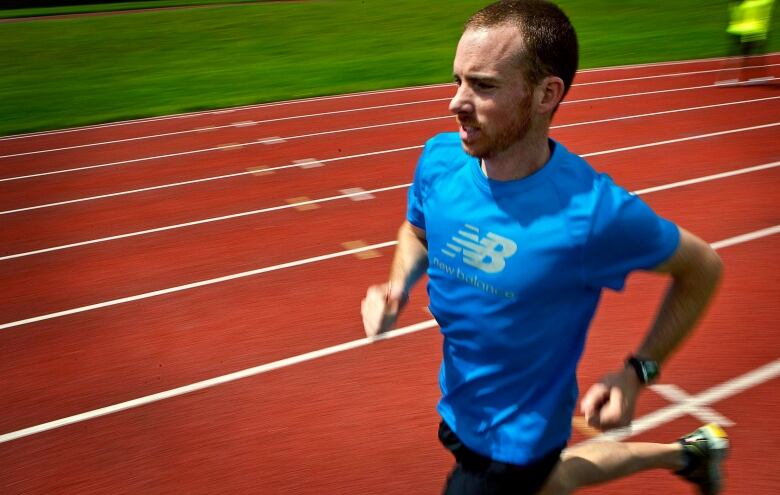 A man running.